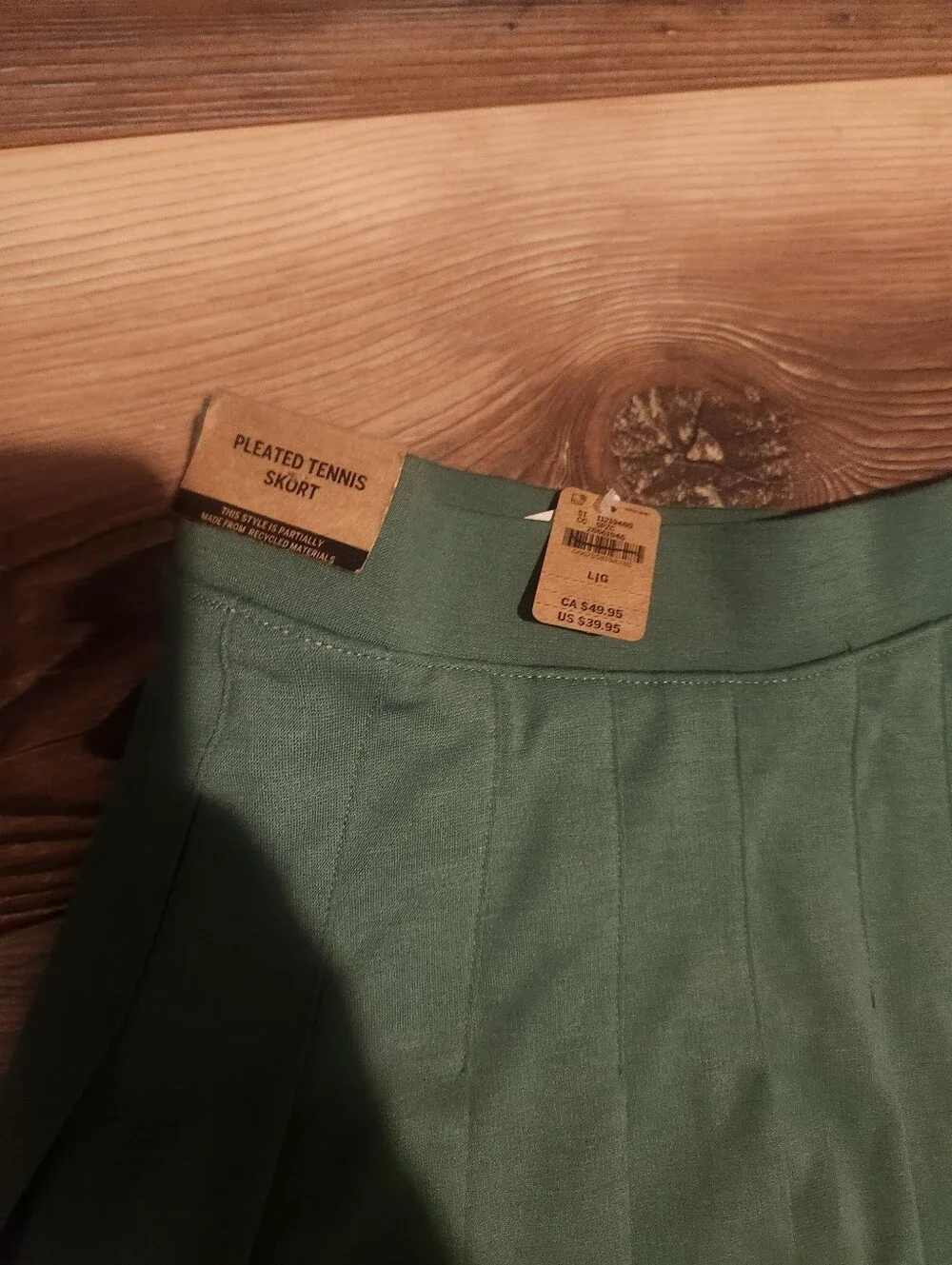 NWT Victoria's Secret Olive Green Pleated Tennis Skirt Size Large